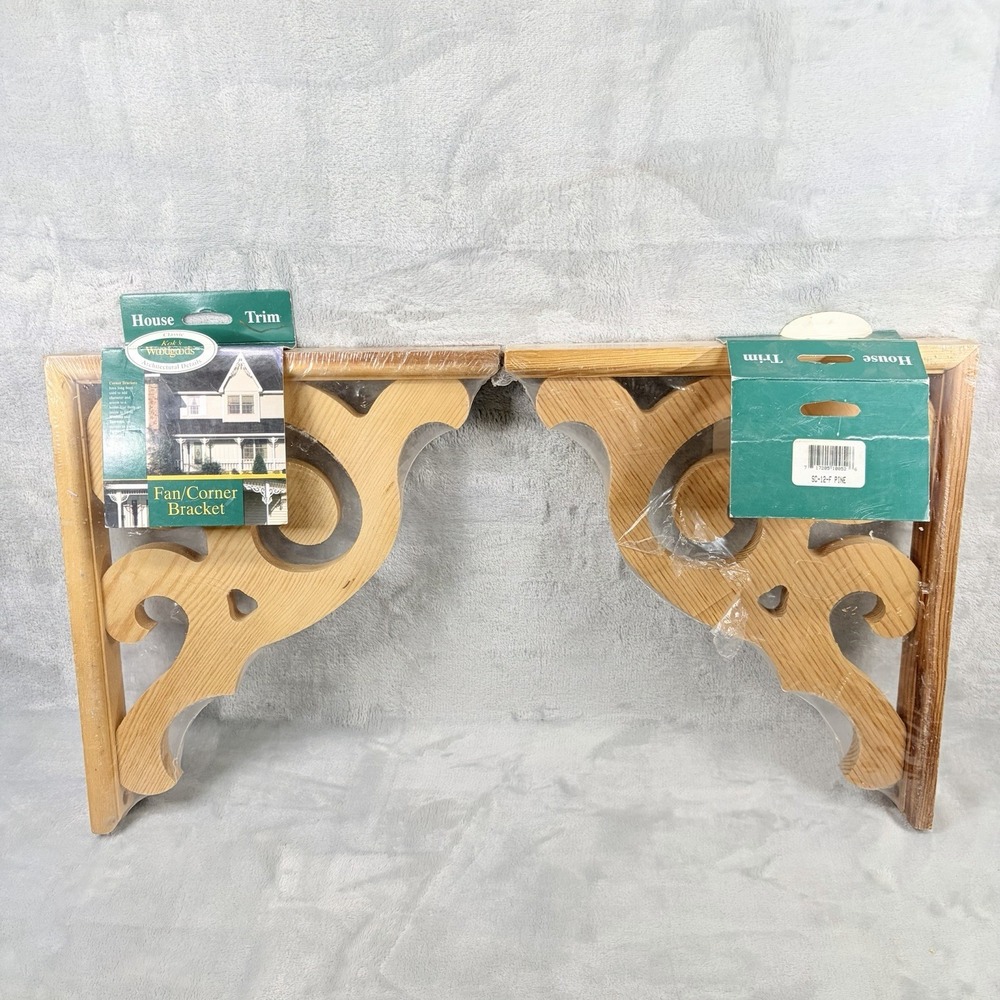 Pair Kok's Woodgoods‎ Fan Corner Brackets Victorian Porch Trim 12x12 NOS